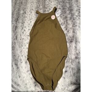 Forever 21‎ size xs/s olive green lingerie seamless bodysuit.￼